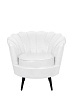 Низкое кресло ракушка Pearl White на черных ножках №0