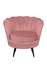 Низкое кресло ракушка Pearl Pink V3 на черных ножках в Краснодаре