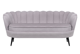 Дизайнерский диван для гостиниц Pearl Triple Grey на черных ножках