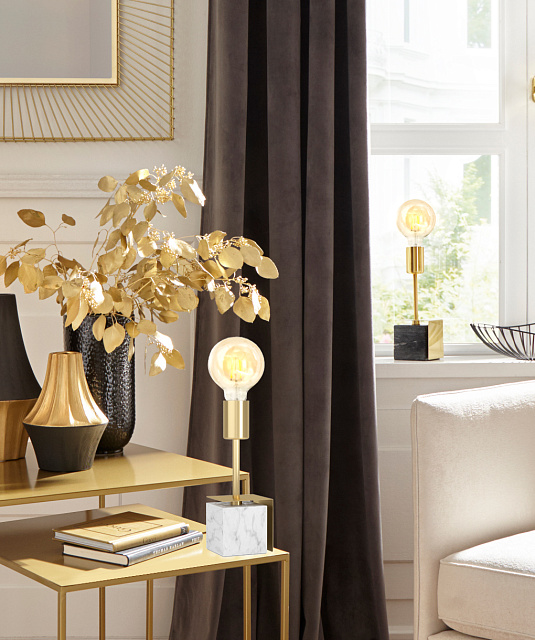 390169 Настольная лампа CARMITA, 1x40W(E27), сталь, камень, мрамор, белый в Краснодаре 390169 Настольная лампа CARMITA, 1x40W(E27), сталь, камень, мрамор, белый