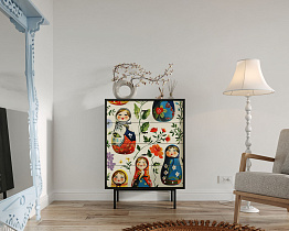 Комод вертикальный с четырьмя ящиками "Emerson" Матрешки арт EM18/Art04