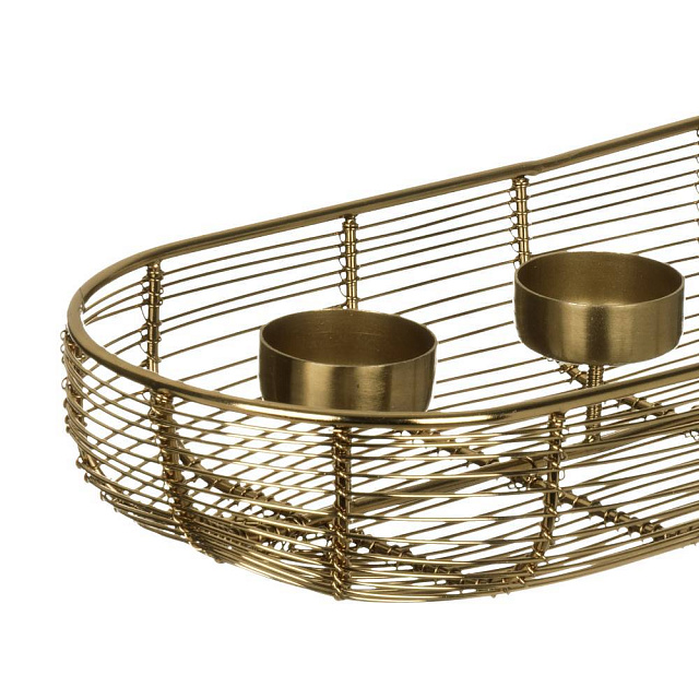 422392 Подсвечник HAGONY L405, B140, H60 металл, золотой в Краснодаре 422392 Подсвечник HAGONY L405, B140, H60 металл, золотой