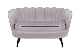 Диван ракушка Pearl Double Grey на черных ножках №0
