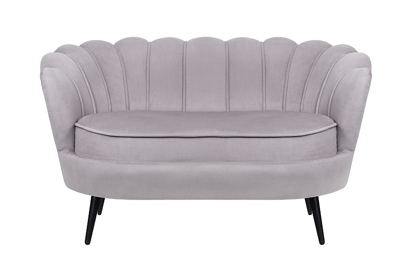 Диван ракушка Pearl Double Grey на черных ножках