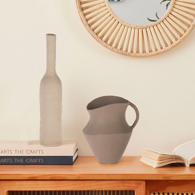 421152 Ваза декоративная CANTILAN, L195, B160, H215, алюминий, песочный в Краснодаре 421152 Ваза декоративная CANTILAN, L195, B160, H215, алюминий, песочный