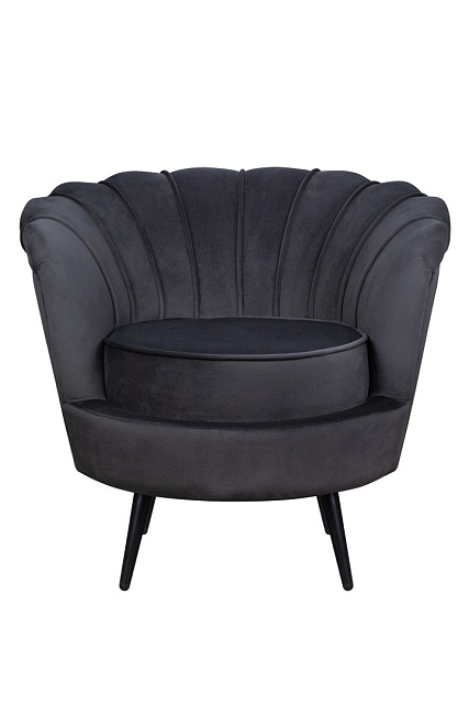 Низкое кресло ракушка Pearl черный на черных ножках в Краснодаре Низкое кресло ракушка Pearl черный на черных ножках