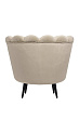 Низкое кресло ракушка Pearl Taupe на черных ножках №3