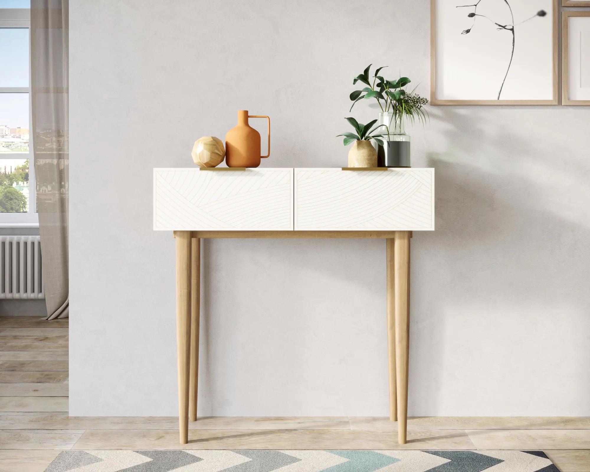 Консоль с двумя ящиками "Лайн (Line)" LN16/GR1/beige в интернет-магазине в Москве Консоль с двумя ящиками "Лайн (Line)" LN16/GR1/beige в интернет-магазине