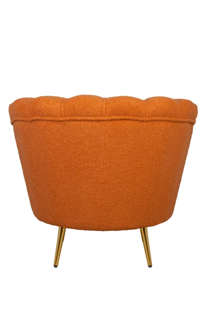 Низкое кресло ракушка Pearl Orange Boucle в интернет-магазине