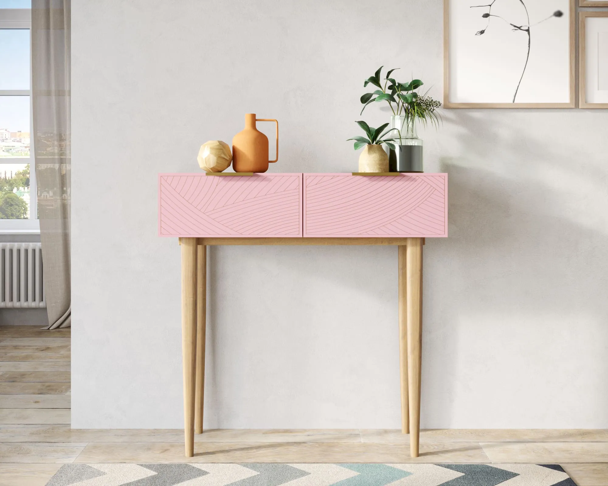Консоль с двумя ящиками "Лайн (Line)" LN16/GR1/pink в интернет-магазине