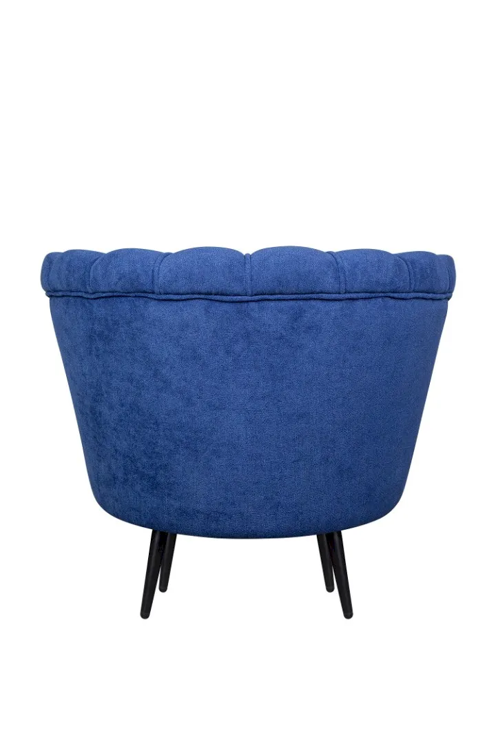Низкое кресло ракушка Pearl синий на черных ножках в интернет-магазине в Москве Низкое кресло ракушка Pearl синий на черных ножках в интернет-магазине