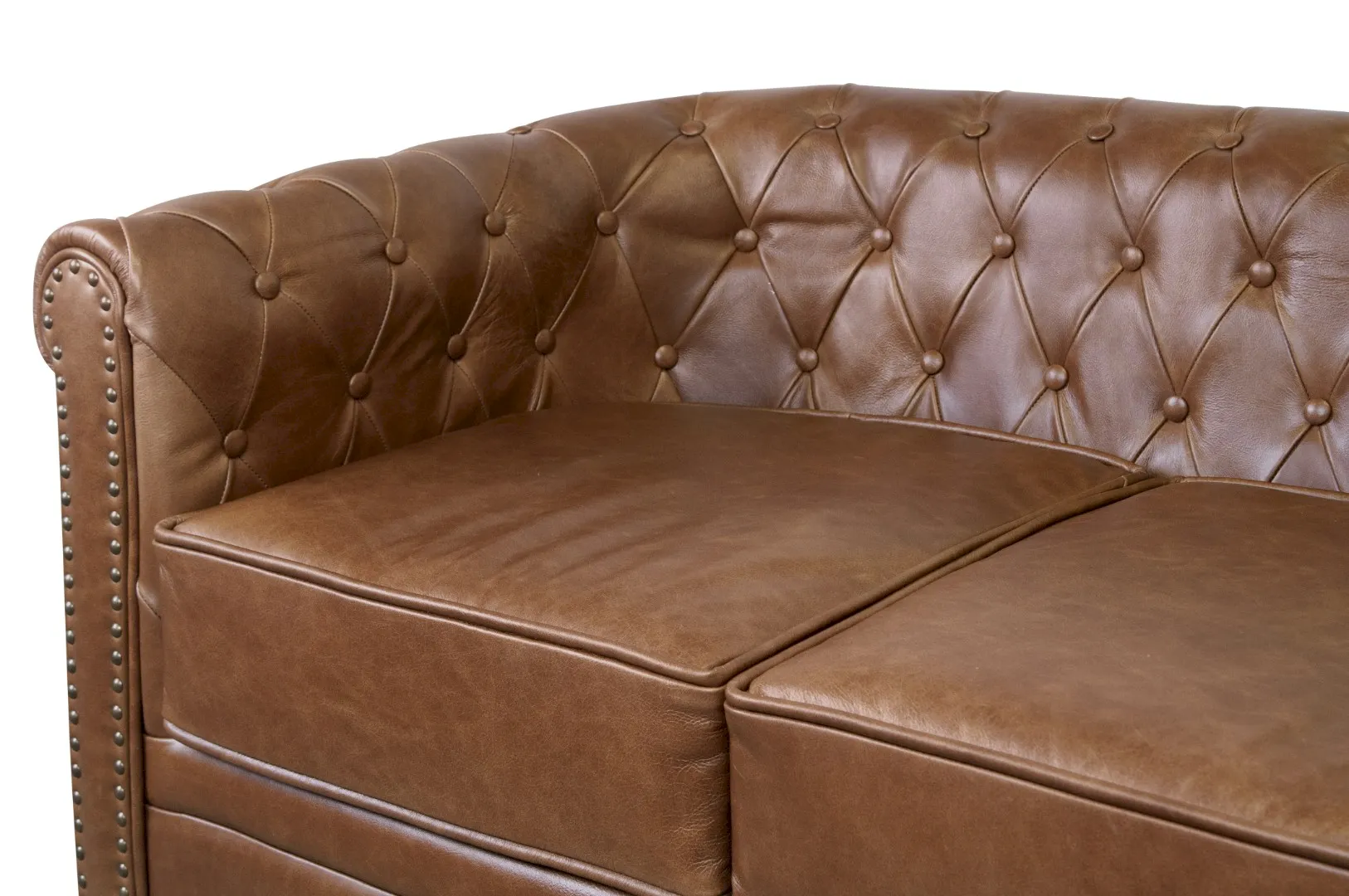Кожаный диван лофт Karo Brown leather 2S в интерьере в Краснодаре
