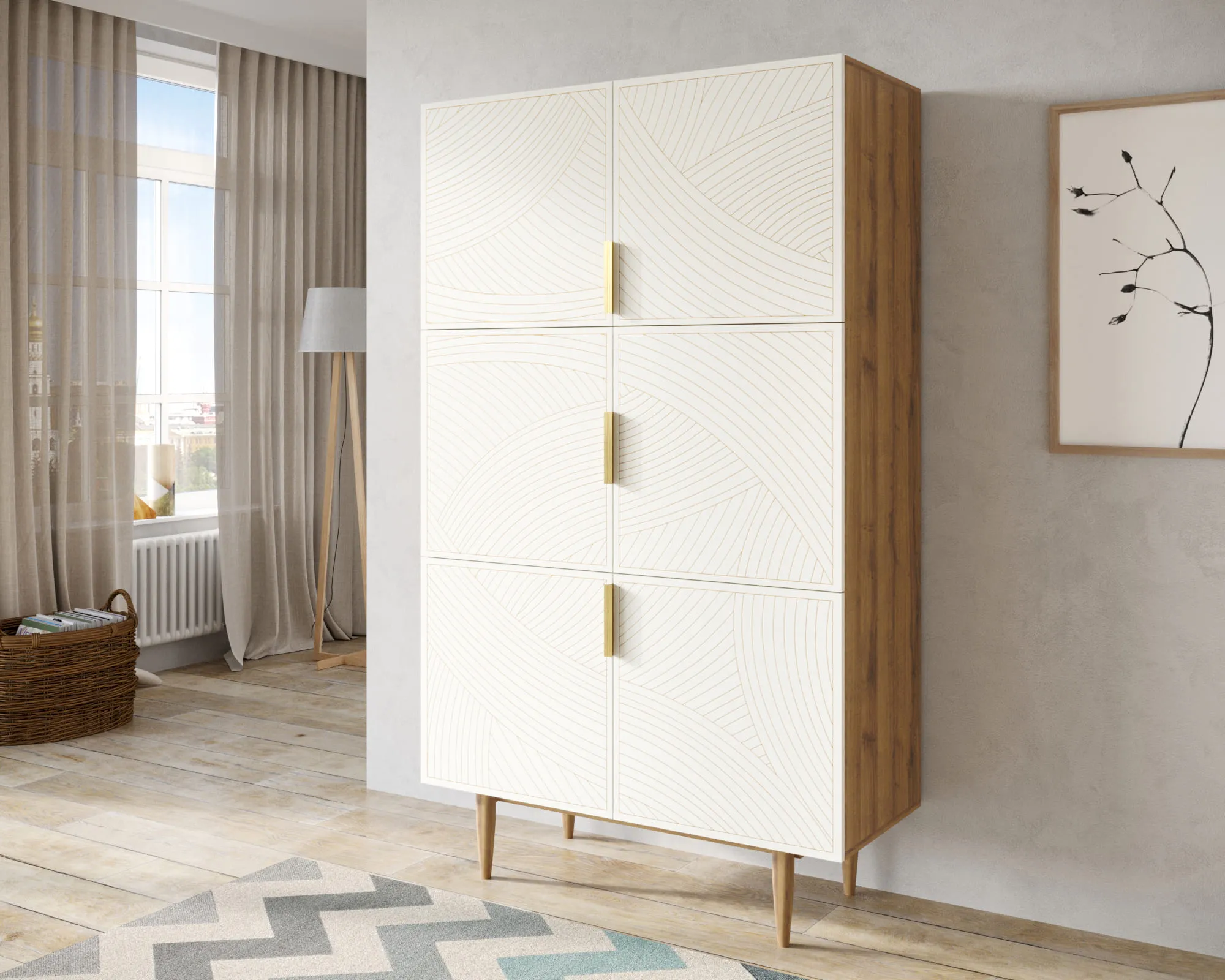 заказать Большой комод с шестью дверками "Лайн (Line)" LN04/GR1/beige в Москве заказать Большой комод с шестью дверками "Лайн (Line)" LN04/GR1/beige