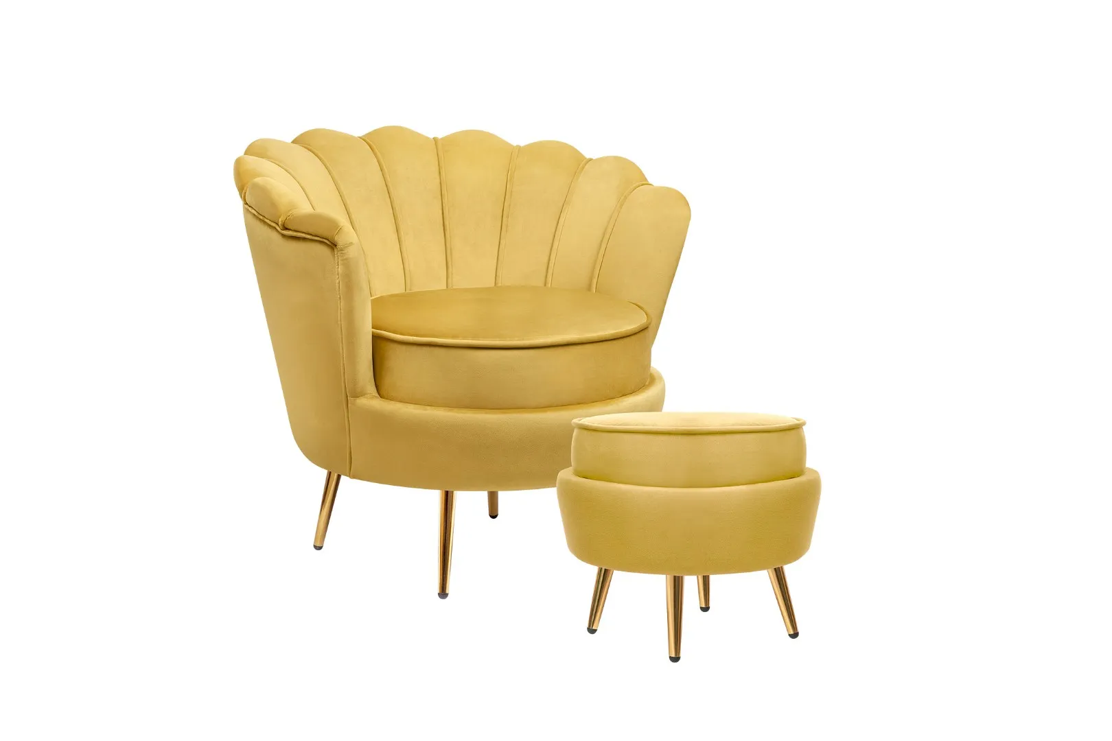 купить Кресло с пуфом ракушка Pearl Yellow в Москве купить Кресло с пуфом ракушка Pearl Yellow в Краснодаре