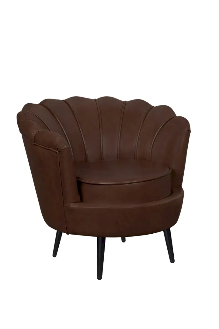 купить Низкое кресло ракушка Pearl Brown V2 на черных ножках