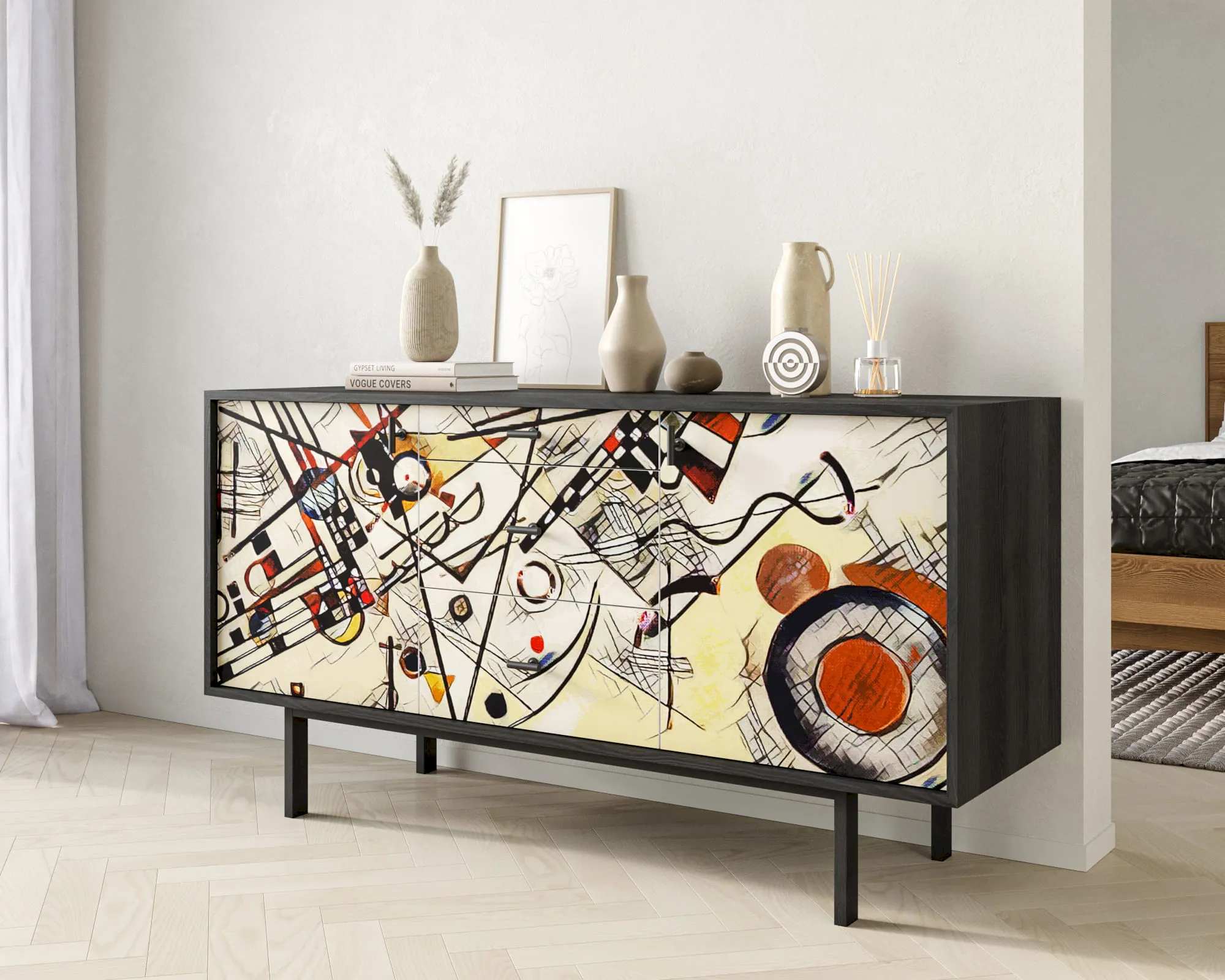 заказать Комод две дверки и три ящика "Эмерсон (Emerson)" by Kandinsky арт EM08/Print_01