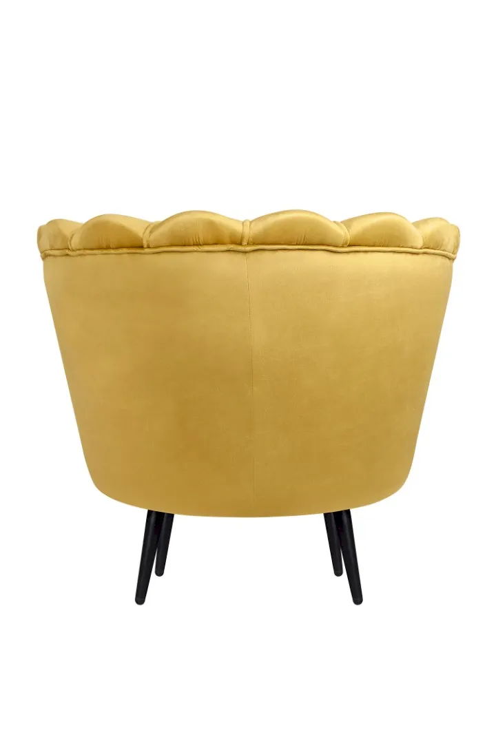 Низкое кресло ракушка Pearl Yellow на черных ножках в интернет-магазине