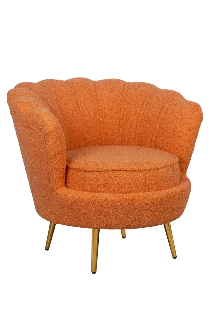 купить Низкое кресло ракушка Pearl Orange Boucle в Москве купить Низкое кресло ракушка Pearl Orange Boucle