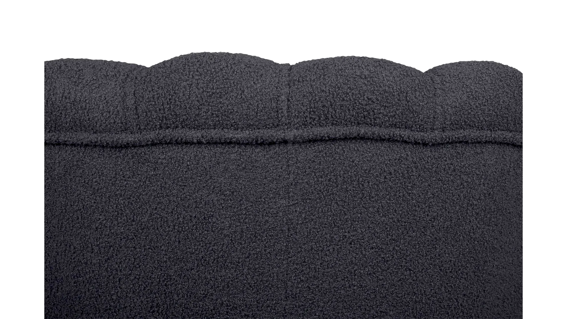 фото Низкое кресло ракушка Pearl Black Boucle на черных ножках