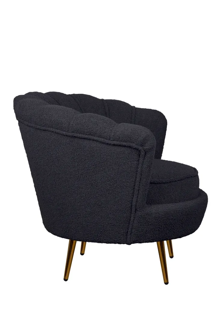 заказать Низкое кресло ракушка Pearl Black Boucle в Краснодаре