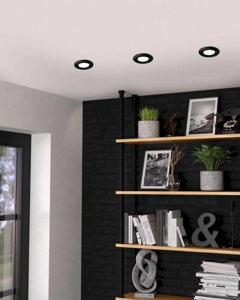 купить 900752 Комплект встраиваемых светильников PENETO, 3X4,6W (GU10), ?87, сталь, черный