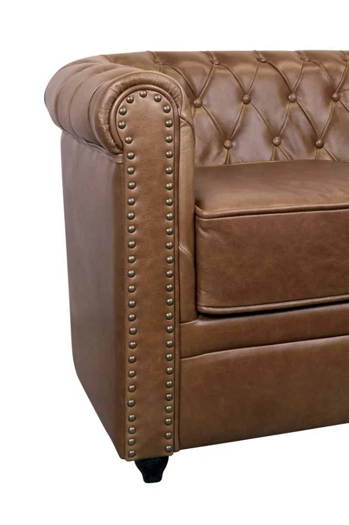 фото Кожаный диван лофт Karo Brown leather 2S в Москве фото Кожаный диван лофт Karo Brown leather 2S