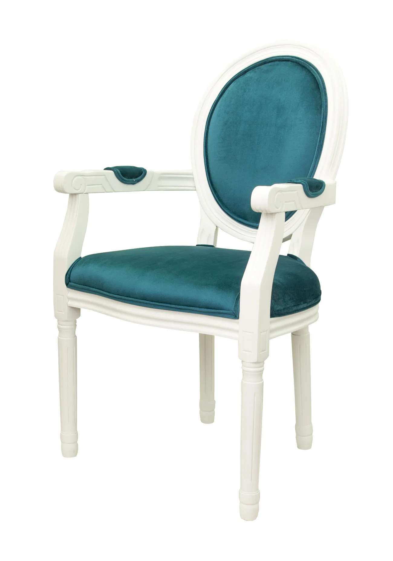 Мягкий стул с подлокотниками Volker Arm Blue and White в интернет-магазине в Москве Мягкий стул с подлокотниками Volker Arm Blue and White в интернет-магазине в Краснодаре