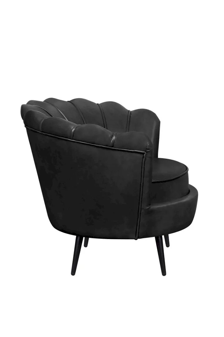 заказать Низкое кресло ракушка Pearl Black V2 на черных ножках