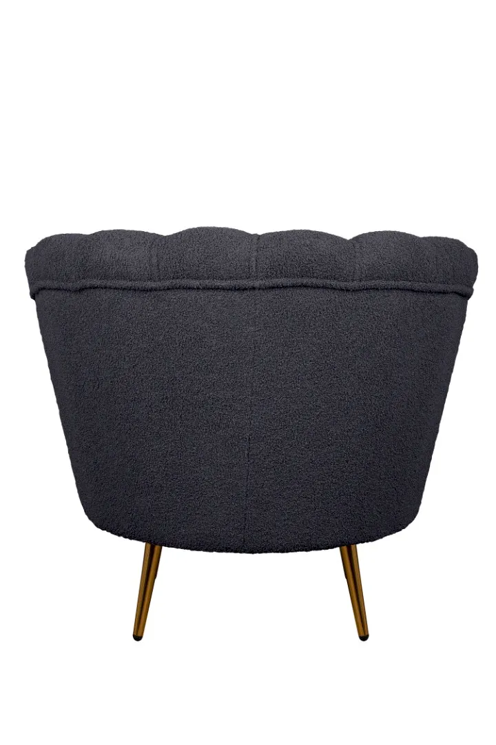 Низкое кресло ракушка Pearl Black Boucle в интернет-магазине