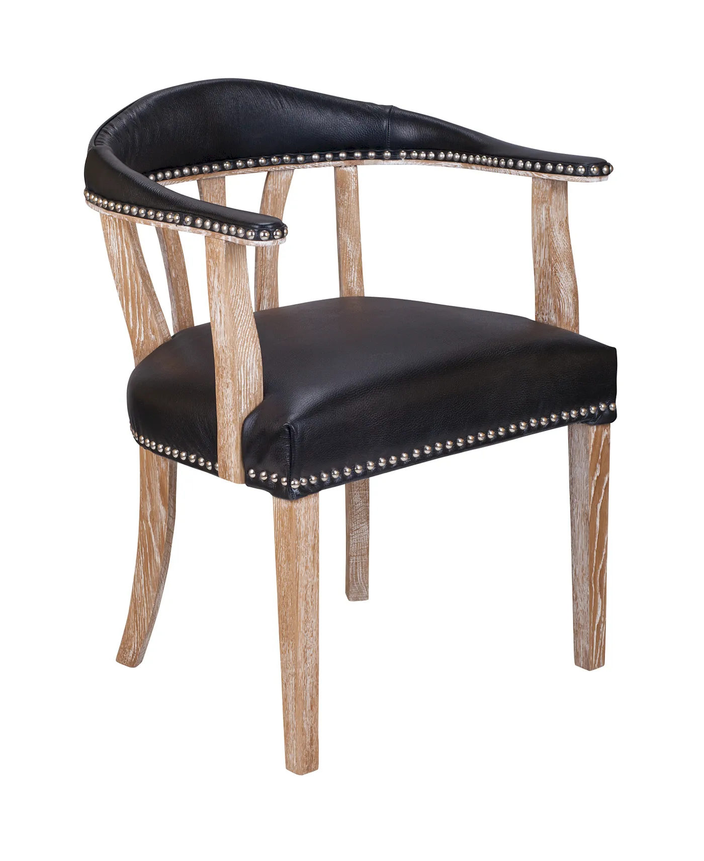 купить Мягкий стул с подлокотниками Tanner Black Leather в Краснодаре