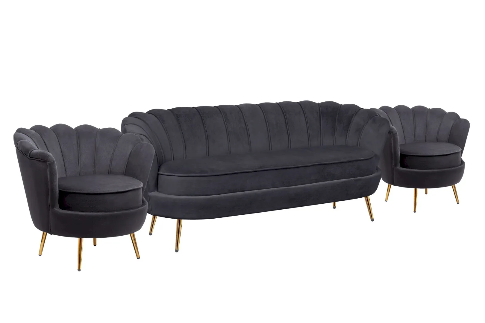 купить Комплект кресел и дивана ракушка Pearl Triple Black