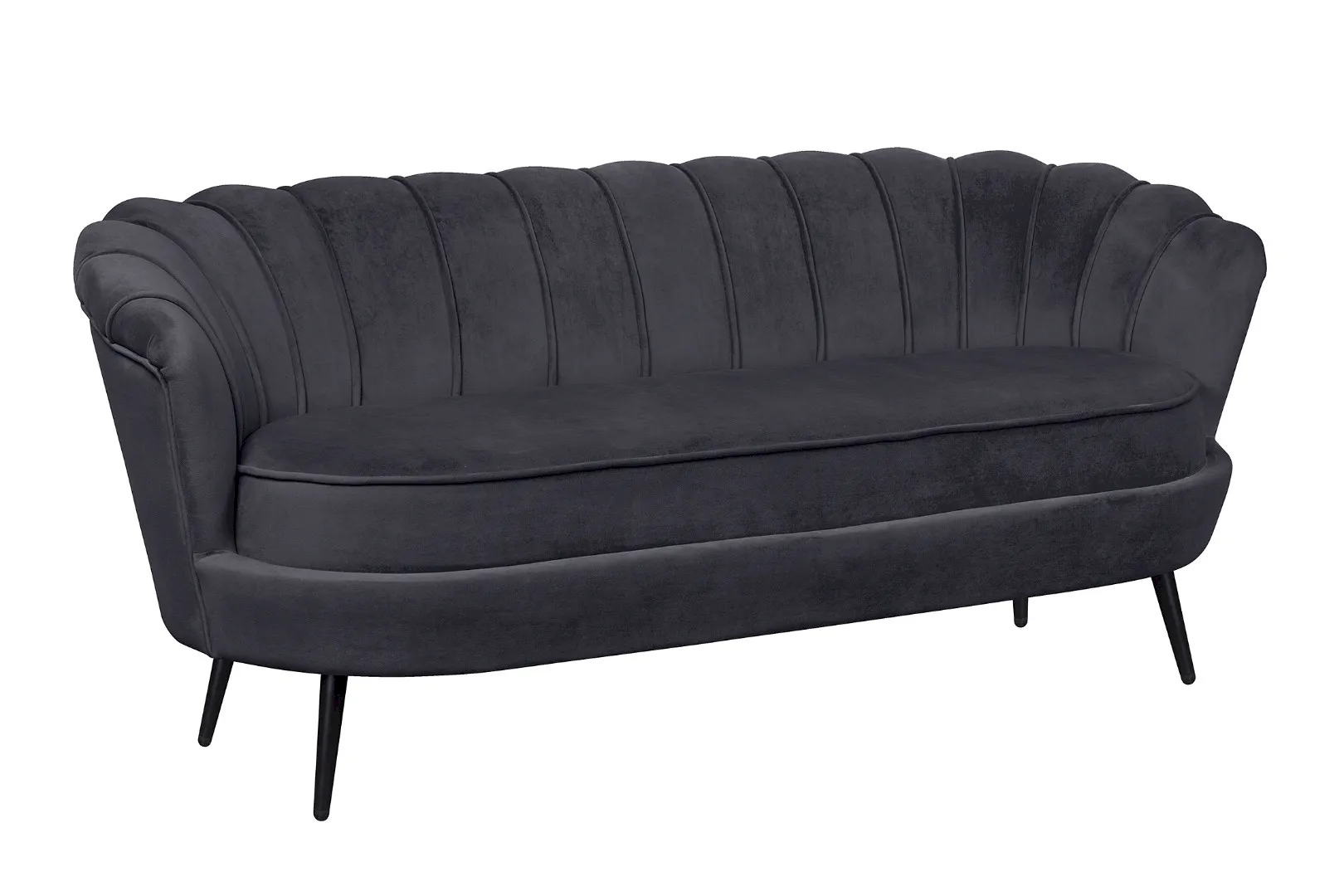 купить Диван ракушка для гостиниц Pearl Triple Black на черных ножках