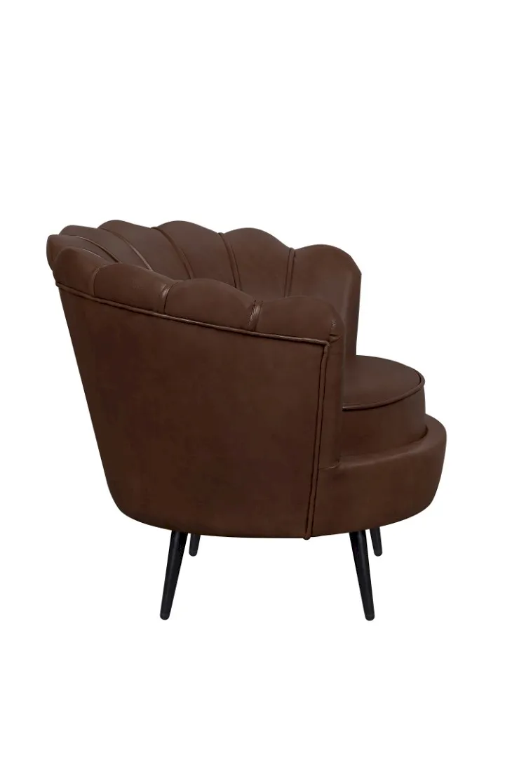 заказать Низкое кресло ракушка Pearl Brown V2 на черных ножках