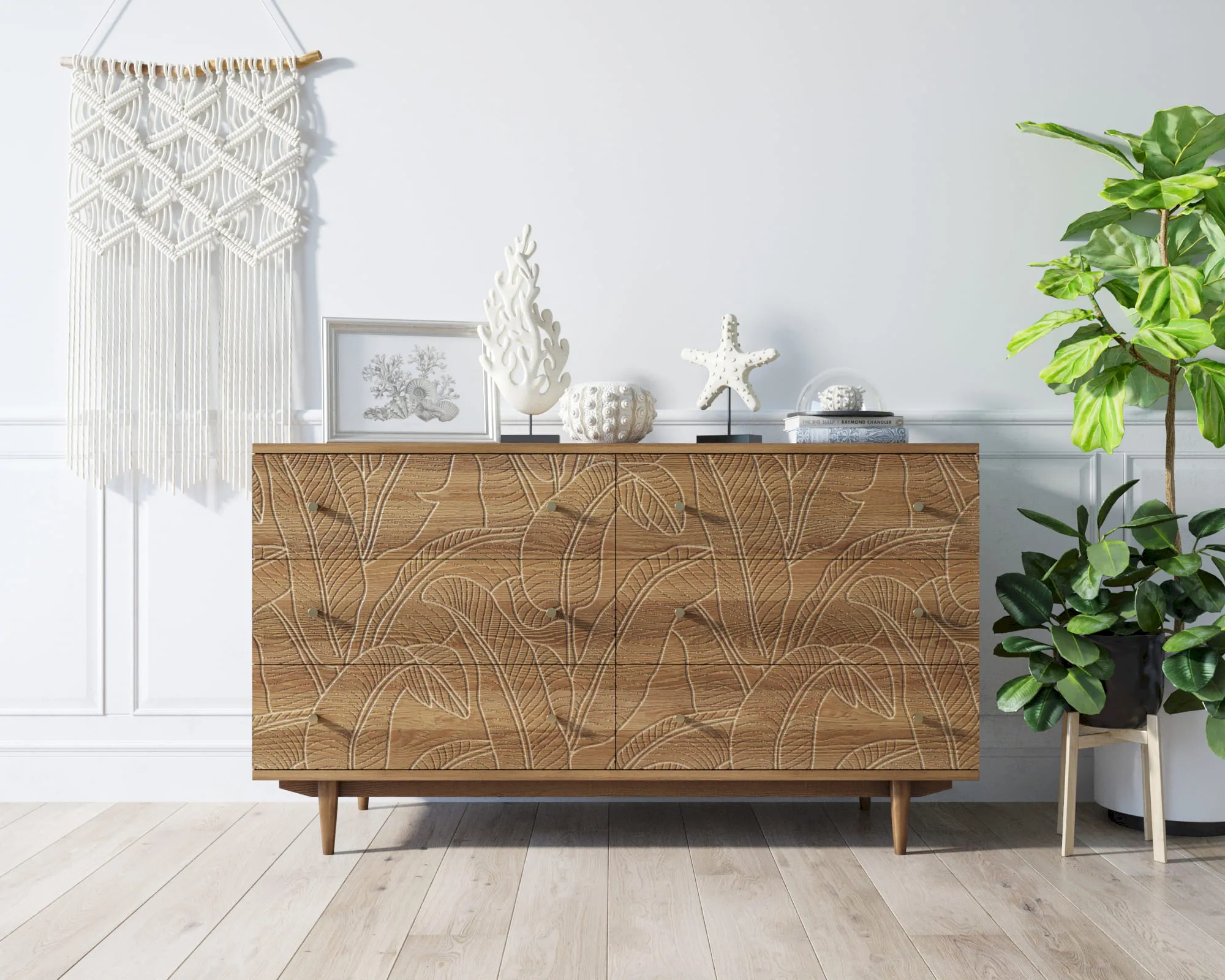 Комод "Boho" 6 ящиков джангл арт BH08 в интернет-магазине в Москве Комод "Boho" 6 ящиков джангл арт BH08 в интернет-магазине
