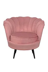 купить стильное Низкое кресло ракушка Pearl Pink V3 на черных ножках в Краснодаре