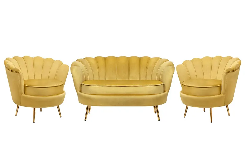 Комплект кресел и дивана ракушка Pearl Double Yellow