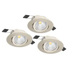купить 900746 Комплект встраиваемых диммируемых светильников SALICETO, 3X6W (LED), 2700K, 1350lm, ?88, алюминий, матовый никель в интернет-магазине в Краснодаре