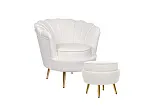 Кресло с пуфом ракушка Pearl Beige №1 в Краснодаре