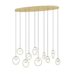 купить красивые 390347 Люстра диммируемая PORTOCOLOM, 10X3W (LED), 3000K, 3500lm, L1160, B260, H1500, сталь, латунь, золотой/матовое опаловое стекло, белый в Краснодаре
