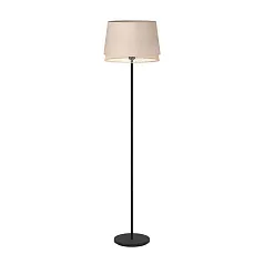 фото 43978 Торшер с ножным выключателем TABLEY, 1X40W (E27), H1530, сталь, черный / текстиль, дерево, коричневый в Краснодаре