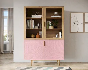 Буфет с двумя дверками "Лайн (Line)" LN11/GR1/pink в Краснодаре
