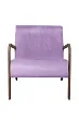 Низкое кресло с деревянными подлокотниками Mody Purple фиолетовое №1 в Краснодаре