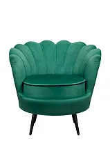 Низкое кресло ракушка Pearl Green V2 на черных ножках на заказ в Краснодаре