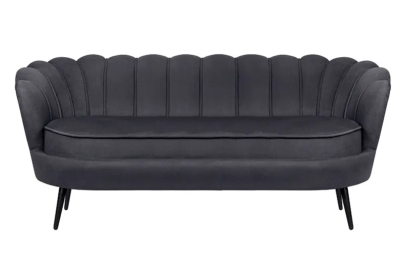Диван ракушка для гостиниц Pearl Triple Black на черных ножках в Краснодаре Диван ракушка для гостиниц Pearl Triple Black на черных ножках