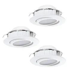 95851 Комплект светодиодных встраиваемых светильников PINEDA регулир., 3х6W(LED), ?84, пластик, белый на заказ в интернет-магазине в Краснодаре