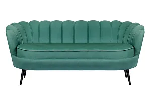фото Диван ракушка для гостиниц Pearl Triple Green V2 на черных ножках в интерьере в Краснодаре