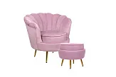 Кресло с пуфом ракушка Pearl Pink №1 в Краснодаре