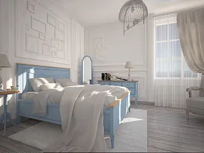 Комплект спальни "Leontina" в голубом цвете арт 0004 в интерьере в Краснодаре
