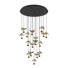 красивые 390341 Люстра диммируемая DRACERA, 17X2,3W (LED), 3000K, 4760lm, ?780, сталь, черный/сталь, черный, золотой в Краснодаре