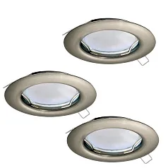 заказать 94237 Комплект светодиодных встраиваемых светильников PENETO, 3x3W (GU10), ?78, сталь, никель матовый в Краснодаре